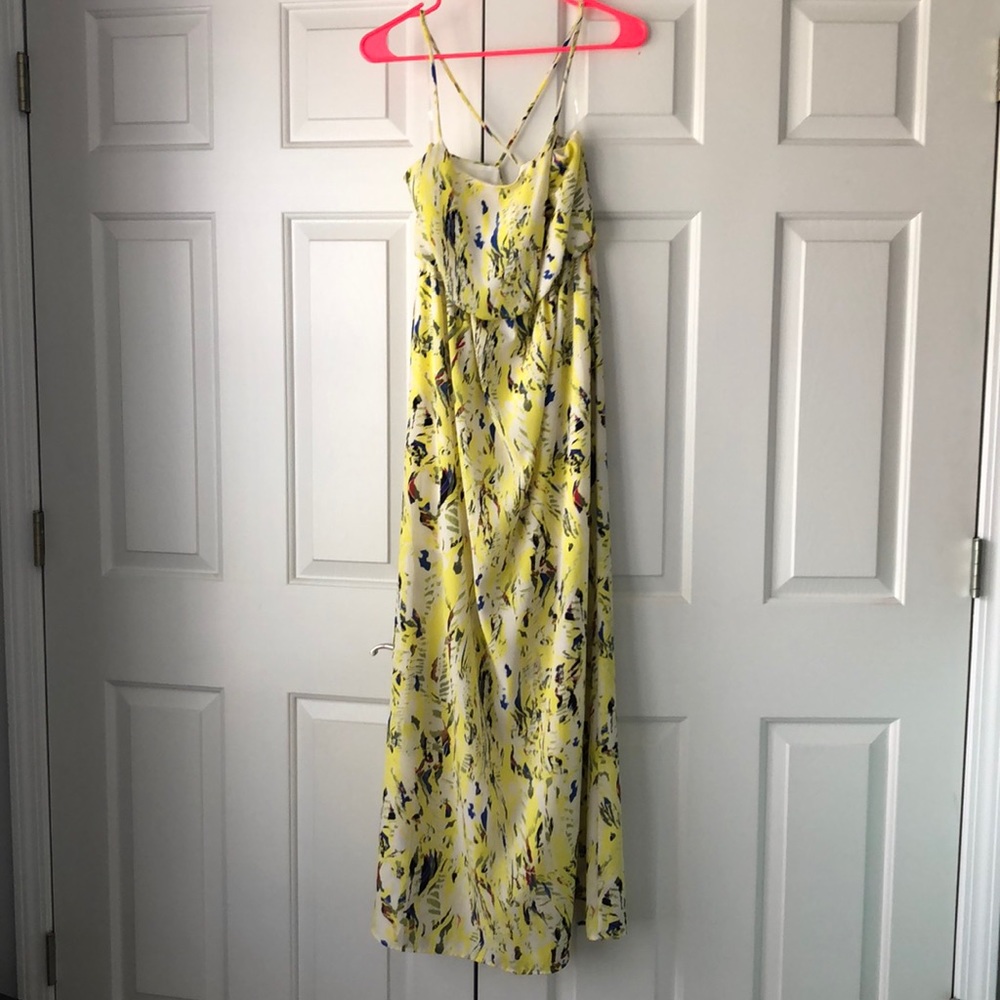 Yellow/White/Blue Super Adorable Back Maxi Dress